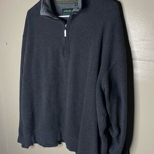 Orvis Gray Zip Up Sweater Classic Knit